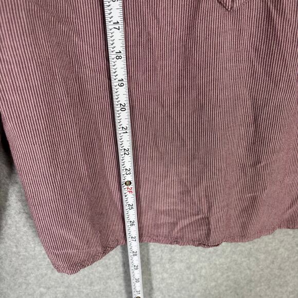 Bandolino Blouse Womens Large Pink Striped Beaded Popover Tunic Long Sleeve - Picture 8 of 11